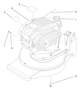 Engine Assembly Diagram and Parts List for 20823 8900001 - 8999999 Toro Lawn Mower