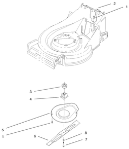 Blade Assembly Diagram and Parts List for 26637 9900001 - 9999999 Toro Lawn Mower