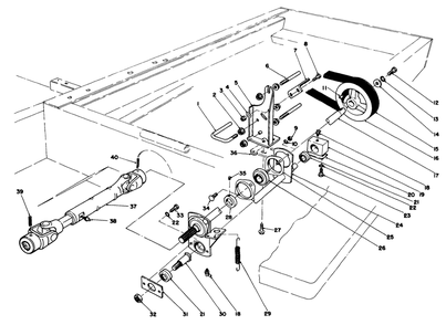 Power Take-Off Assembly Diagram and Parts List for 30798 0000001 - 0999999 Toro Lawn Tractor