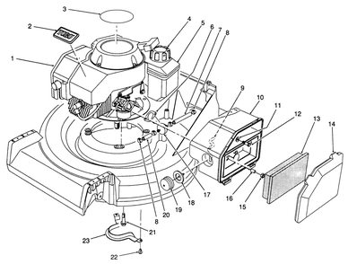 Engine Assembly Diagram and Parts List for 26683 0000001 - 0999999 Toro Lawn Mower