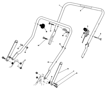 Handle Assembly Diagram and Parts List for 20563 0000001 - 0999999 Toro Lawn Mower