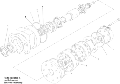 Hydraulic Motor Assembly No. 107-9351 Diagram and Parts List for 22805 404320000 - 999999999 Toro Lawn Tractor Accessories