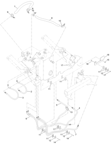 Stablizer Legs And Return Manifold  Hydraulic Hose Assembly Diagram and Parts List for 23803 400000000 - 999999999 Toro Lawn Tractor Accessories