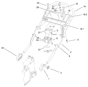 Handle Assembly Diagram and Parts List for 26639 8900001 - 8999999 Toro Lawn Mower