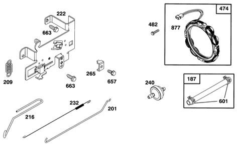 Engine Briggs & Stratton Model 282707-0119-01 Diagram and Parts List for 71201 6900001 - 6999999 Toro Lawn Tractor