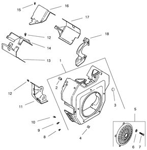 Group 6-Blower Housing & Baffles Diagram and Parts List for 22304 890001 - 899999 Toro Lawn Tractor Accessories