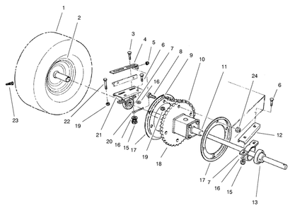 Rear Axle Assembly Diagram and Parts List for 70044 9900001 - 9999999 Toro Lawn Tractor