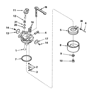 Carburetor No. 632552 Diagram and Parts List for 38195 2000001 - 2999999 Toro Snow Blower