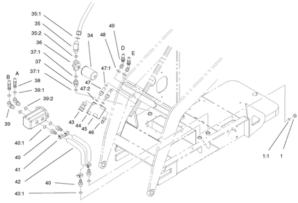 Hydraulic Assembly (Continued) Diagram and Parts List for 22304 890001 - 899999 Toro Lawn Tractor Accessories