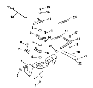 Engine Controls Diagram and Parts List for 74187 (200000501-200999999)(2000) Toro Lawn Mower