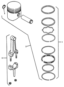 Kohler Piston And Rings Diagram and Parts List for R1-12K804 2000001 - 2999999 Toro Lawn Tractor