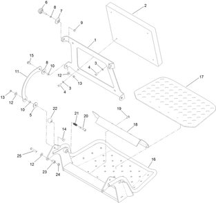 Platform Assembly Diagram and Parts List for 72505 411800000 - 412999999 Toro Lawn Mower