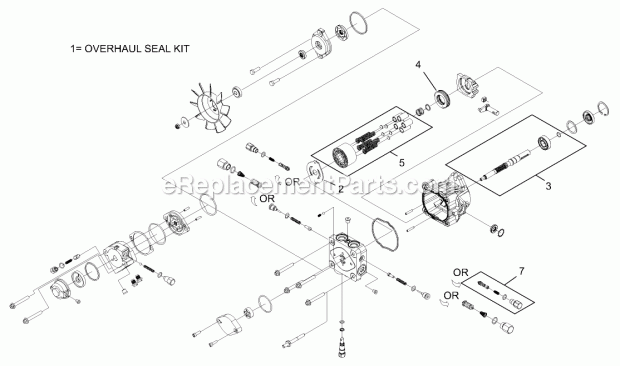 Hydraulic Pump Assembly No. 103-1942 Diagram and Parts List for 74164 240000001-240999999 Toro Lawn Mower