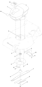 Motor Module And Blade Assembly Diagram and Parts List for 22284 400000000 - 999999999 Toro Lawn Mower