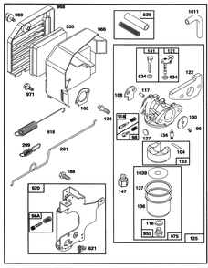 Engine Gts-150 Diagram and Parts List for 26631B 3900001 - 3999999 Toro Lawn Mower