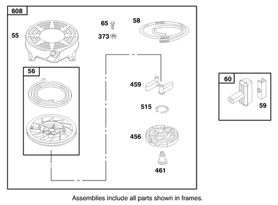 Engine Briggs & Stratton Model 127702-1745-E1 (Serial No. 8901374 & Up) Diagram and Parts List for 16401 890000001 - 899999999 Toro Lawn Mower