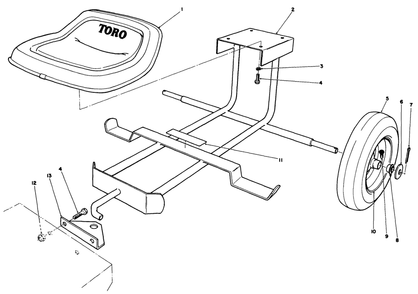 Sulky Kit Model No. 30122 (Optional) Diagram and Parts List for 30116 6000001 - 6999999 Toro Lawn Tractor Accessories