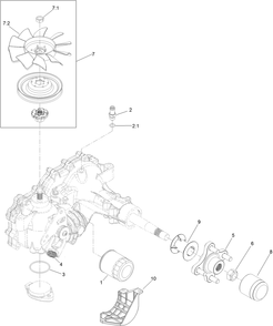 Lh Transaxle Assembly 1 Diagram and Parts List for 74453TE 404621105-999999999 Toro Lawn Tractor