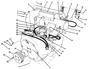 Engine Assembly Diagram and Parts List for 30620 690001 - 699999 Toro Lawn Tractor