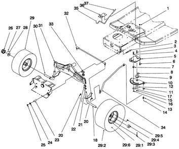 Front Axle Assembly Diagram and Parts List for 71192 5900001 - 5999999 Toro Lawn Tractor