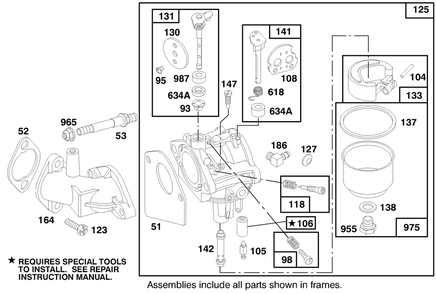 Engine Briggs & Stratton Model 28m707-0127-01 Diagram and Parts List for 70183 7900001 - 7999999 Toro Lawn Tractor