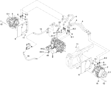 Hydraulic Drive Assembly Diagram and Parts List for 72076 406395521-407399999 Toro Lawn Mower