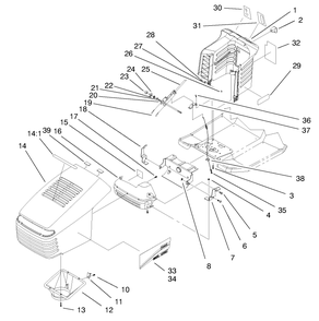 Hood Assembly Diagram and Parts List for 71215 8900001 - 8999999 Toro Lawn Tractor