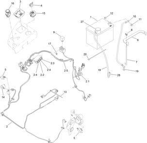 Electrical Assembly Diagram and Parts List for 74925TE (314000001-314999999)(2014) Toro Lawn Mower