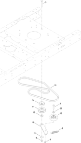 Belt And Idler Assembly Diagram and Parts List for 74750 316000001 - 316999999 Toro Lawn Tractor