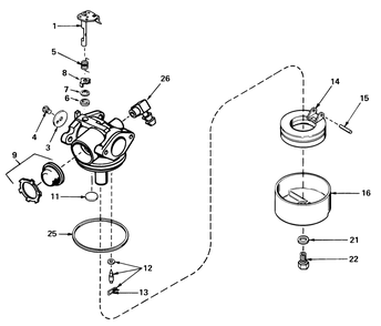 Carburetor No. 632050 Diagram and Parts List for 18015 9000001 - 9999999 Toro Lawn Mower