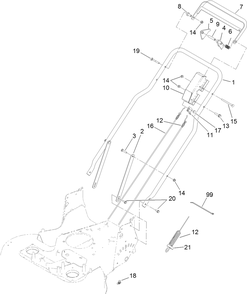 Part Location Diagram of 127-0741 Toro Brake Cable