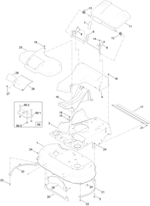 Deck And Frame Assembly Diagram and Parts List for 20977 316000001 - 316999999 Toro Lawn Mower