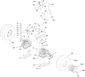 Ground Drive Assembly Diagram and Parts List for 79505 400000000-402884999 Toro Lawn Mower