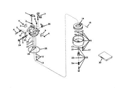 Carburetor No. 631512 Diagram and Parts List for 40114 9000001 - 9999999 Toro Lawn Mower