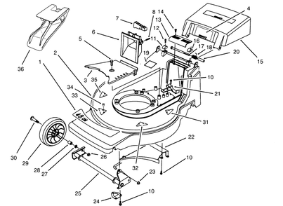 Housing Assembly Diagram and Parts List for 20820BC 5900001 - 5999999 Toro Lawn Mower