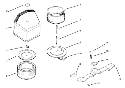 Air Cleaner/Filtration Diagram and Parts List for 30181 69000001 - 69999999 Toro Lawn Tractor Accessories