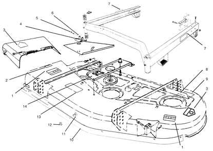 Decals, Baffle & Retainers Diagram and Parts List for 30767 690001 - 699999 Toro Lawn Mower