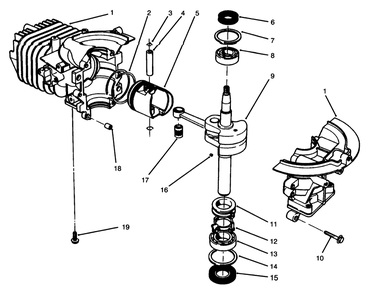Short Block Assembly (Engine Model 47ps5-5) Diagram and Parts List for 38185 6900001 - 6999999 Toro Snow Blower