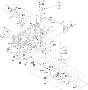 Main Frame Assembly Diagram and Parts List for 74316 400000000 - 999999999 Toro Lawn Tractor