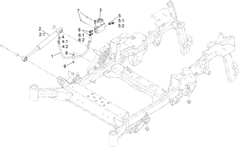 Hydraulic Lift Fold Assembly Diagram and Parts List for 72076 406395521-407399999 Toro Lawn Mower
