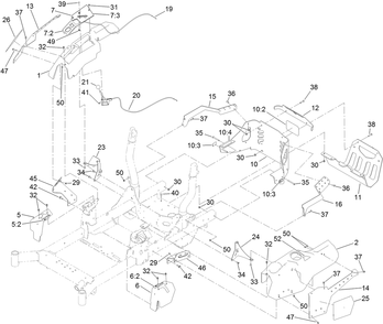 Control Console And Guard Assembly Diagram and Parts List for 74491 400000000-407745782 Toro Lawn Tractor