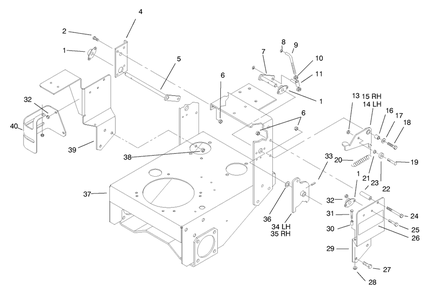 Part Location Diagram of 94-9096-01 Toro Frame Assembly