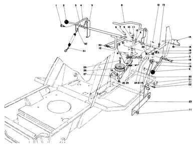 Shift & Clutch Assembly Diagram and Parts List for 57357 3000001 - 3999999 Toro Lawn Tractor