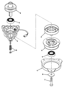 Engine Pulley & Pto Clutch Assembly Diagram and Parts List for R2-12O502 2000001 - 2999999 Toro Lawn Tractor