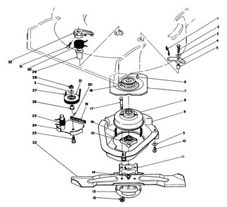 Blade Brake Clutch Assembly Diagram and Parts List for 20622 7000001 - 7999999 Toro Lawn Mower