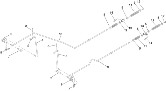 Parking Brake Assembly Diagram and Parts List for 76501 400000000 - 415399999 Toro Lawn Tractor