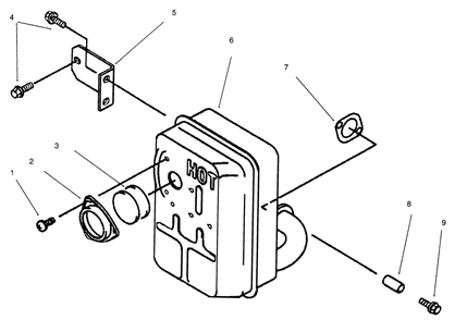 Muffler Diagram and Parts List for 30165 690001 - 699999 Toro Lawn Tractor Accessories