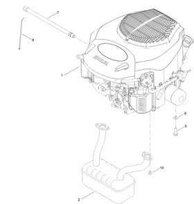 Engine And Muffler Assembly Diagram and Parts List for 75746TA 410040000 - 411599999 Toro Lawn Tractor