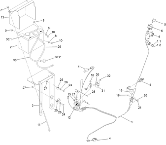 Harness And Battery Assembly Diagram and Parts List for 31914 405300000-410299999 Toro Lawn Mower