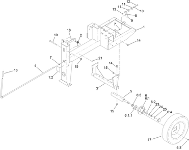 Frame And Axle Assembly Diagram and Parts List for 60221HD 322000001 - 322999999 Toro Cement Mixer